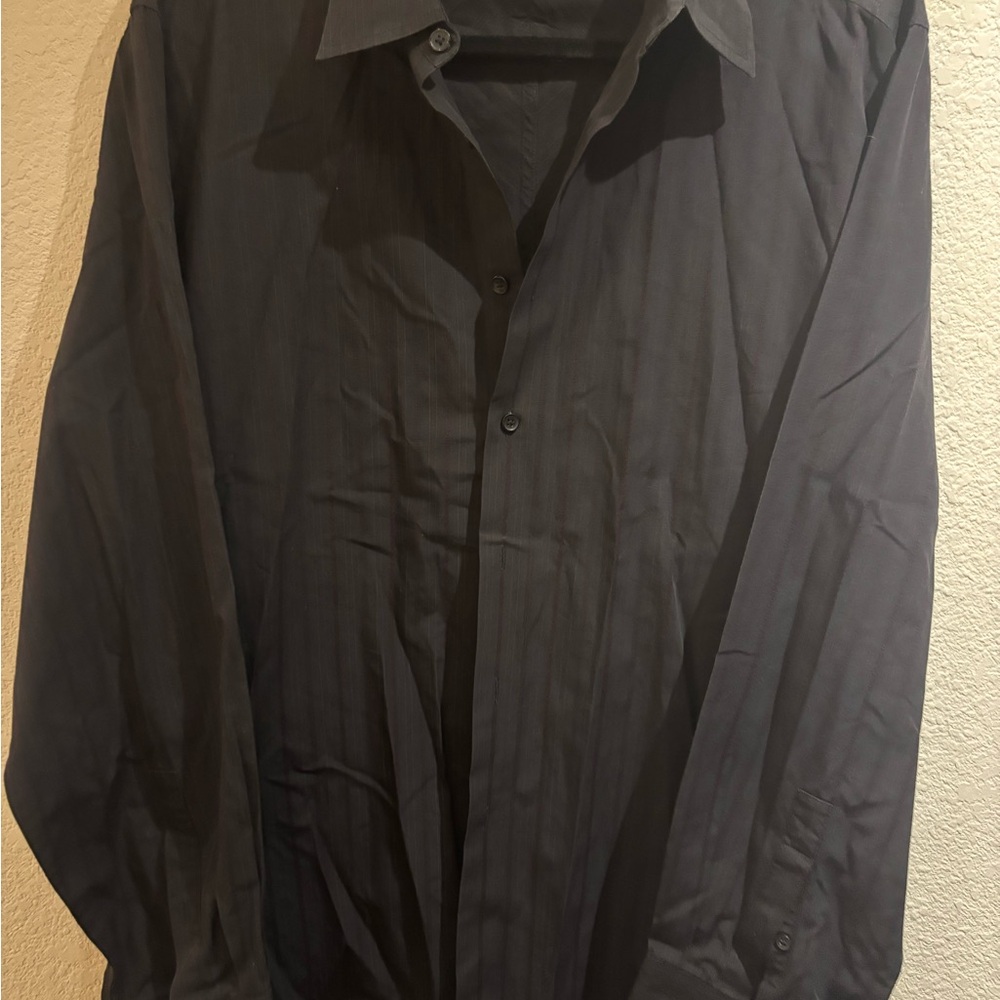 Kenneth Cole Black/purple stripe Button-Up Shirt